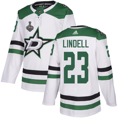 Adidas Men Dallas Stars #23 Esa Lindell White Road Authentic 2020 Stanley Cup Final Stitched NHL Jersey